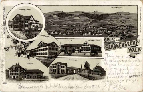 Gruss aus Schönengrund Wald - Litho