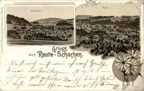 Gruss aus Reute Schachen - Litho