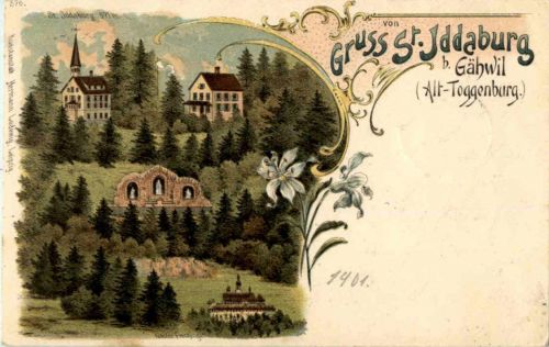 Gruss aus St. Iddaburg bei Gähwil- Litho