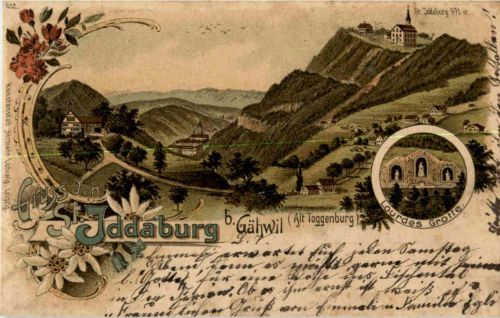 Gruss aus St. Iddaburg bei Gähwil- Litho