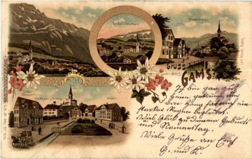 Gruss aus Gams - Litho