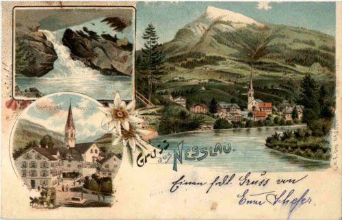 Gruss aus Nesslau - Litho