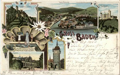Gruss aus Baden - Litho