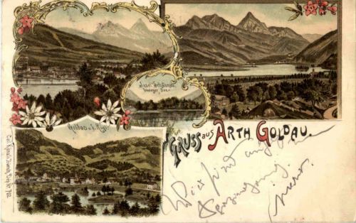Gruss aus Arth Goldau - Litho