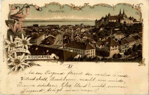Souvenir de Neuchatel - Litho