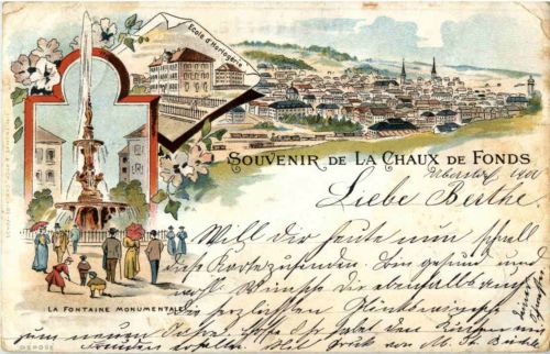 souvenir de La Chaux de Fonds - Litho