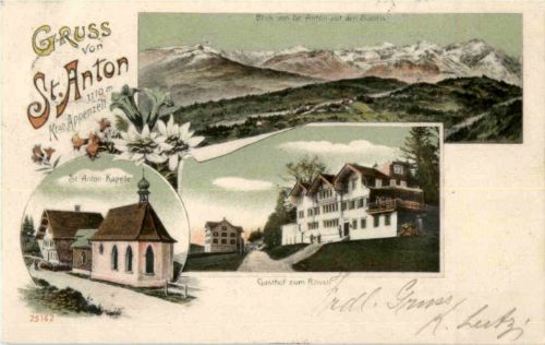 Gruss von St. Anton - Litho