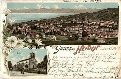 Gruss aus Heiden- Litho