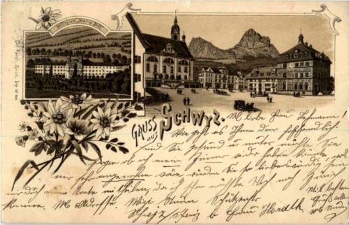 Gruss aus Schwyz - Litho