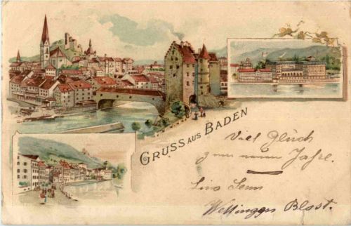 Gruss aus Baden - Litho