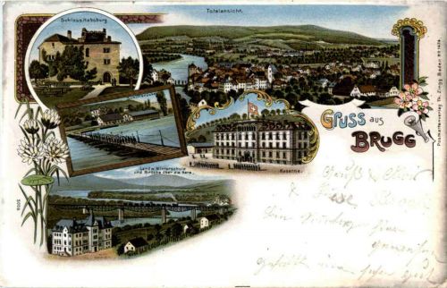 Gruss aus Brugg - Litho