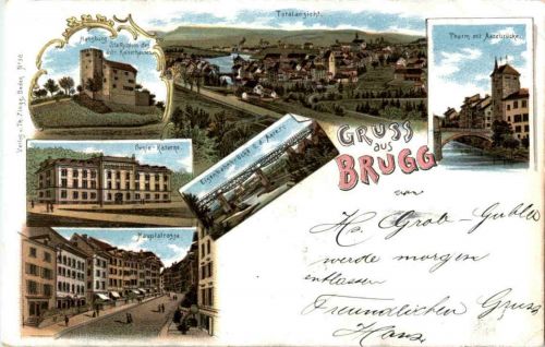 Gruss aus Brugg - Litho