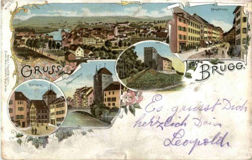 Gruss aus Brugg - Litho