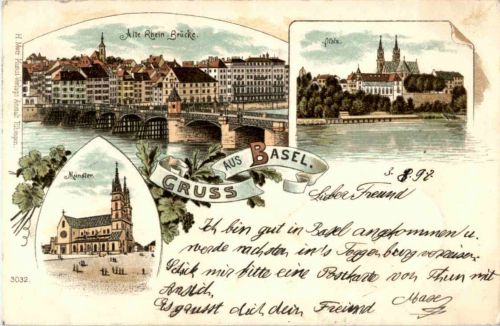 Gruss aus Basel - Litho