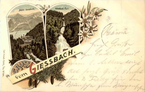 Gruss vom Giessbach - Litho