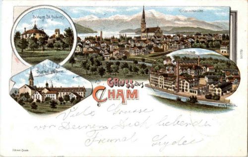 Gruss aus Cham - Litho