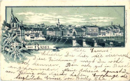 Gruss aus Basel - Litho