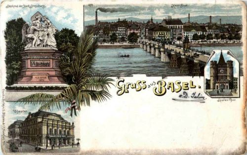 Gruss aus Basel - Litho