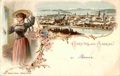 Gruss aus Aarau - Litho