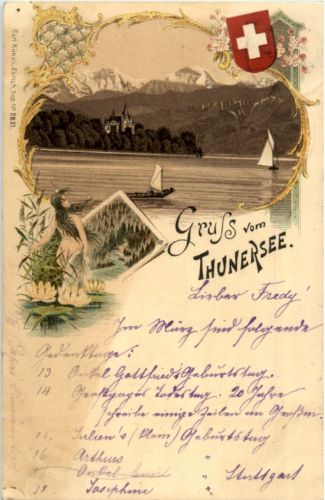 Gruss vom Thunersee - Litho