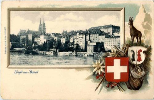 Gruss aus Basel - Prägekarte