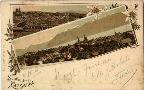Souvenir de Lausanne - Litho