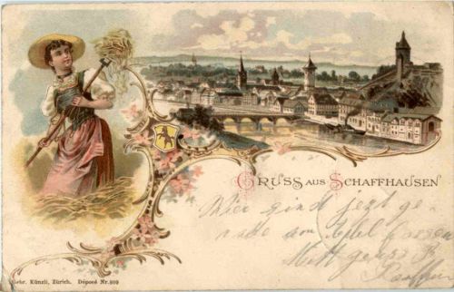 Gruss aus Schaffhausen - Litho