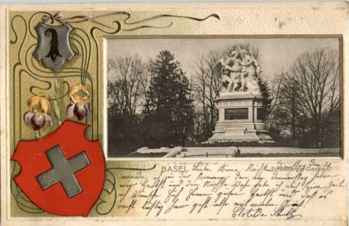 Basel - Litho - Prägekarte