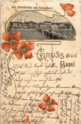 Gruss aus Basel - Prägekarte