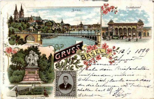 Gruss aus Basel - Litho