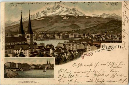 Gruss aus Luzern - Litho