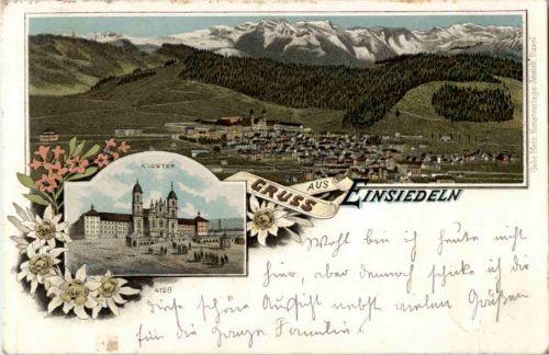 Gruss aus Einsiedeln - Litho