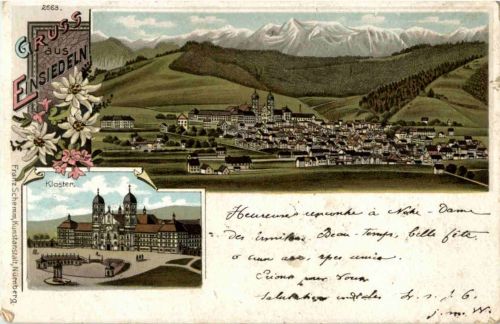 Gruss aus Einsiedeln - Litho