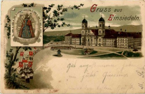 Gruss aus einsiedeln - Litho