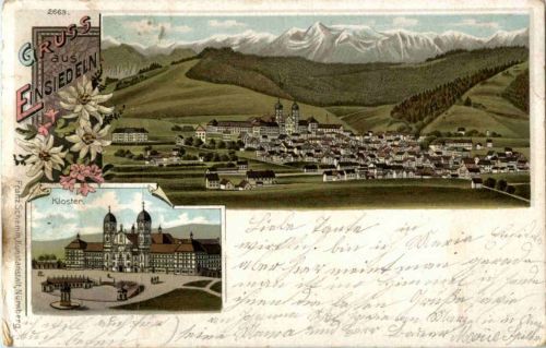 Gruss aus einsiedeln - Litho