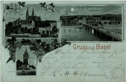 Gruss aus Basel - Litho