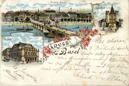 Gruss aus Basel - Litho