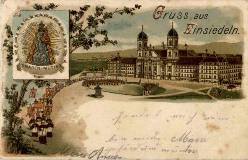 Gruss aus Einsiedeln - Litho