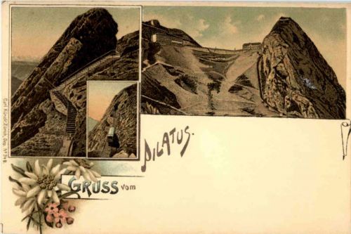 Gruss vom Pilatus - Litho