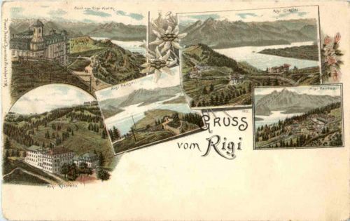 Gruss vom Rigi - Litho