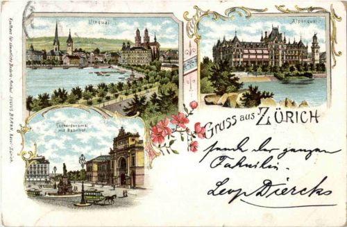 Gruss aus Zürich - Litho