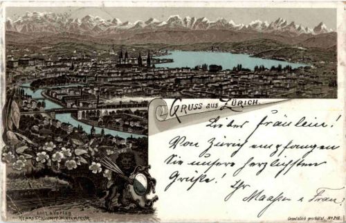 Gruss aus Zürich - Litho 1896