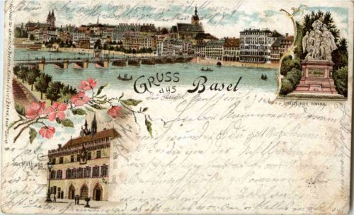 Gruss aus Basel - Litho