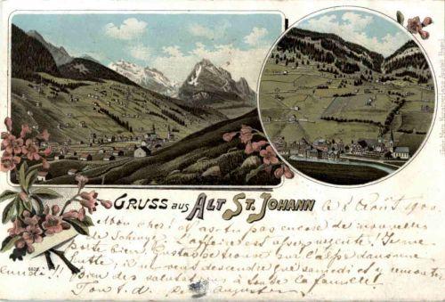 Gruss aus Alt St. Johann - Litho