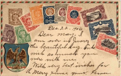 Mexico - Briefmarken - stamps - Prägekarte