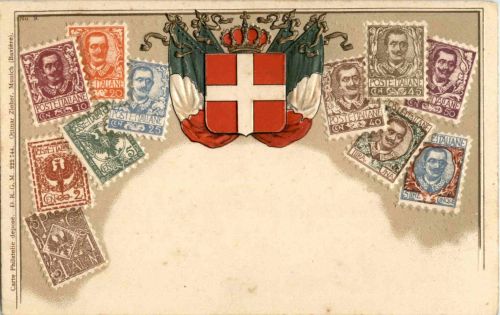 Italy - Briefmarken - stamps - Prägekarte