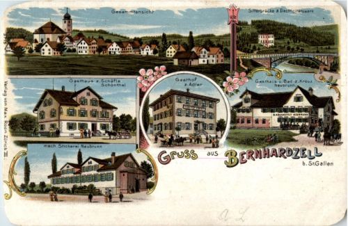 Gruss aus Bernhardzell - Litho