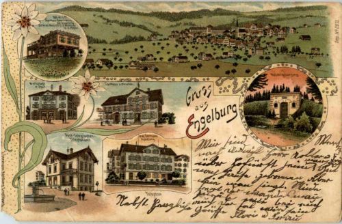 Gruss aus Engelburg - Litho