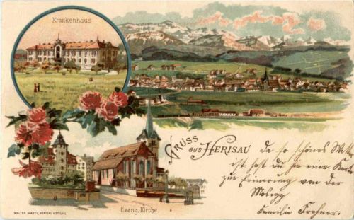 Gruss aus Herisau - Litho