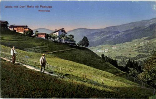 Grida mit Dorf Malix ob Passugg